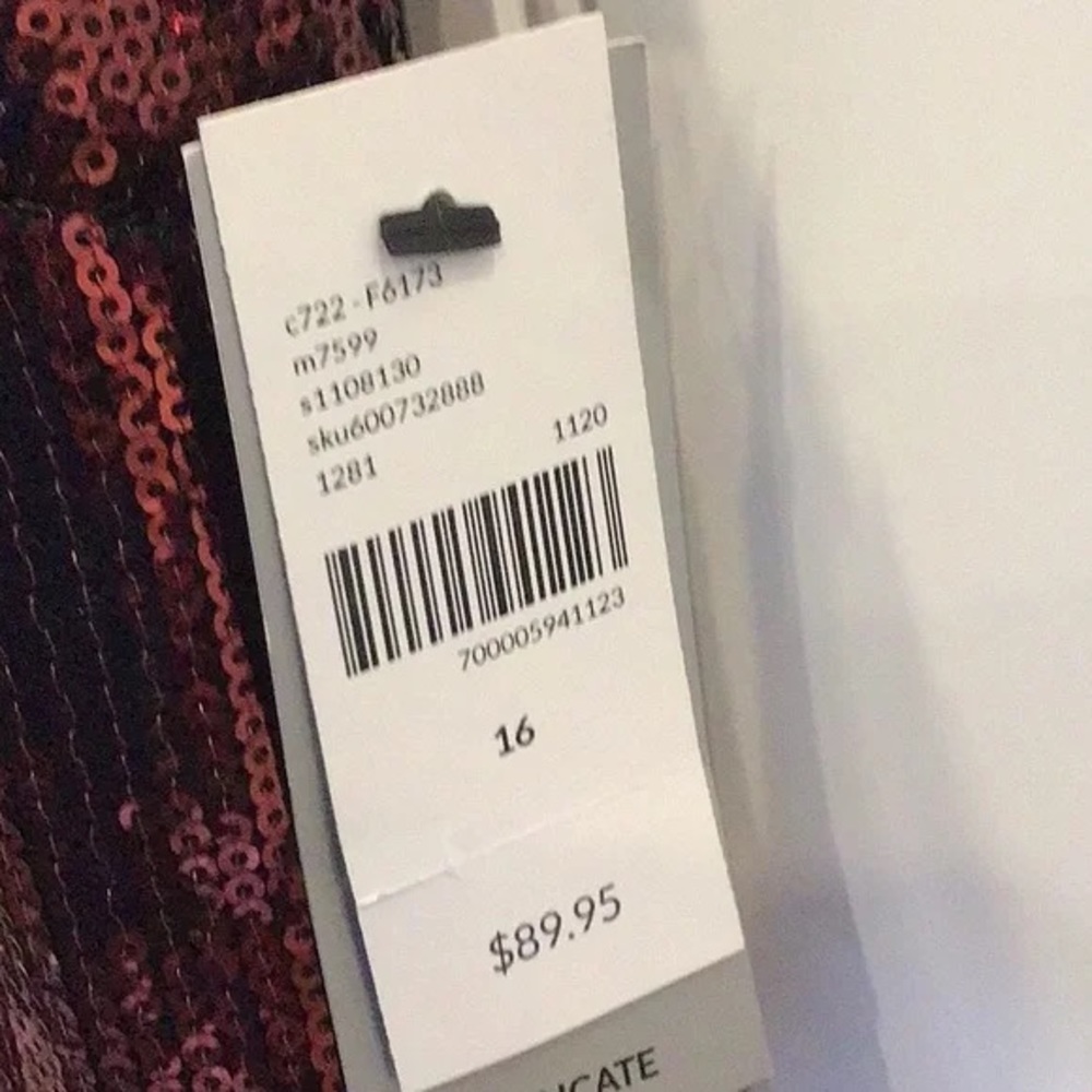 Lane Bryant | Ombre Sequin Fit & Flare Dress Pomegranate Plus Size 16 or 18 - Picture 6 of 8